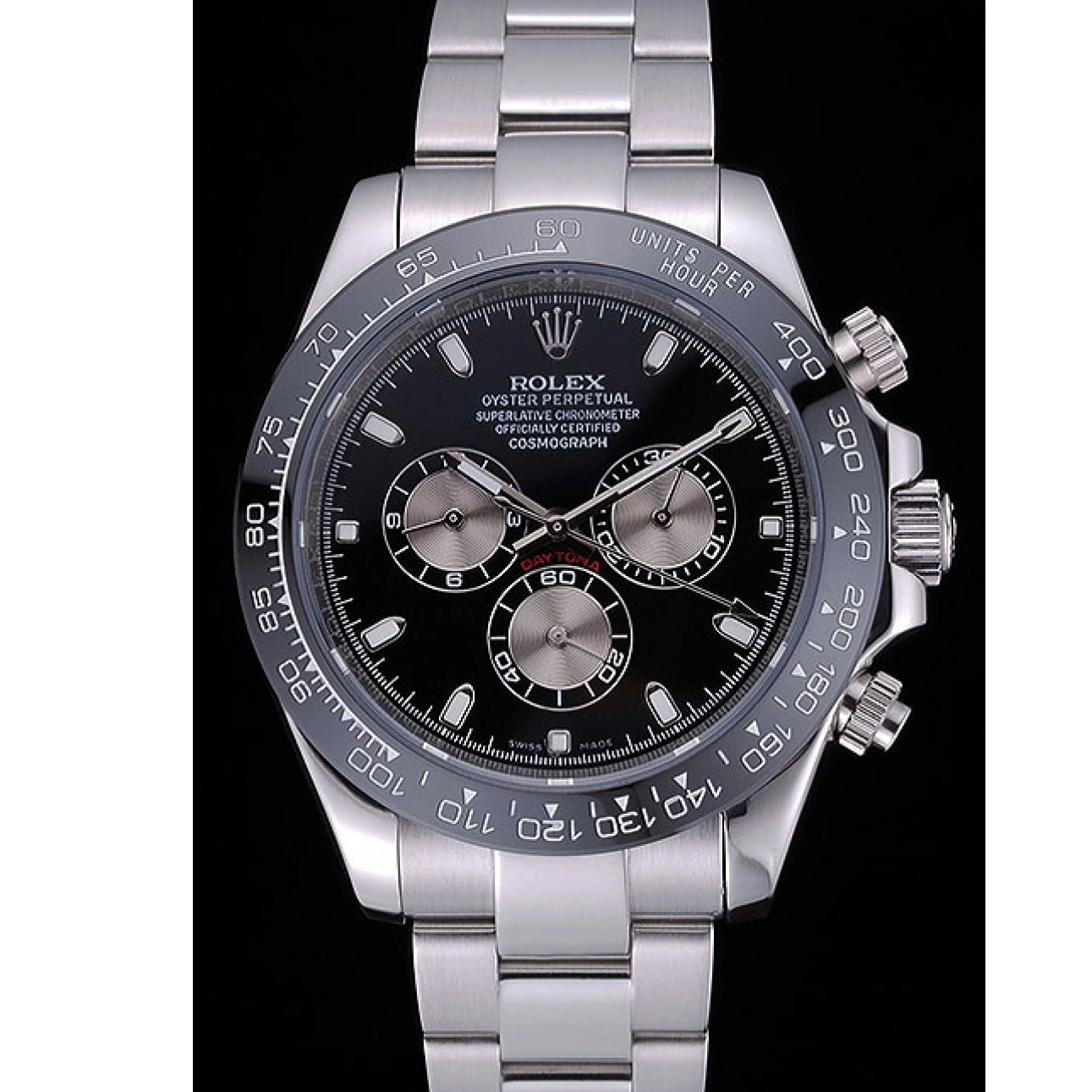Stainless Dial Bracelet Cosmograph Steel Rolex Black Daytona 622543 0604